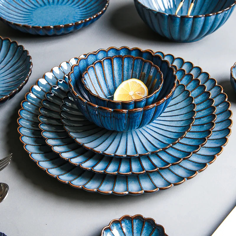 MC THE BLACK DIAMOND dinnerware set with variable glaze, Western-style tableware for elegant dining.