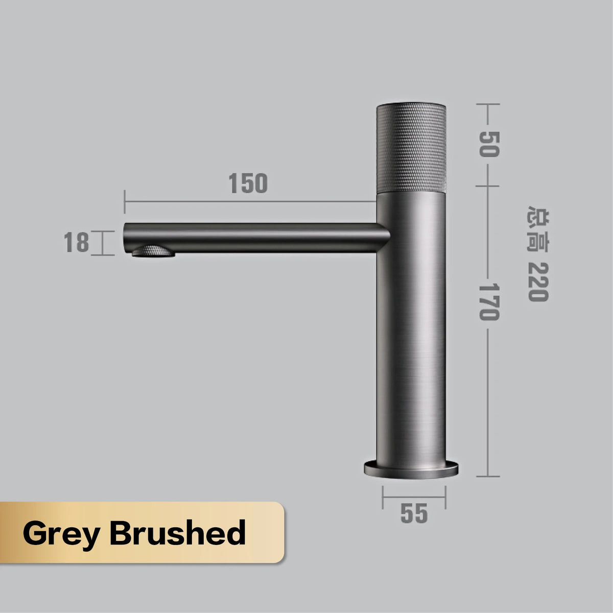 Black brass bathroom sink faucet with round design for hand washing, by MC THE BLACK DIAMOND, shown in close-up.