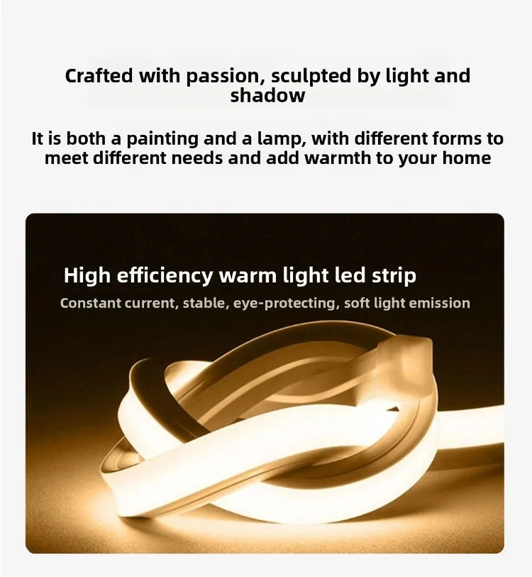 Aesthetic LED wall decor poster by MC THE BLACK DIAMOND featuring luminous art for high-end living room and corridor decor.