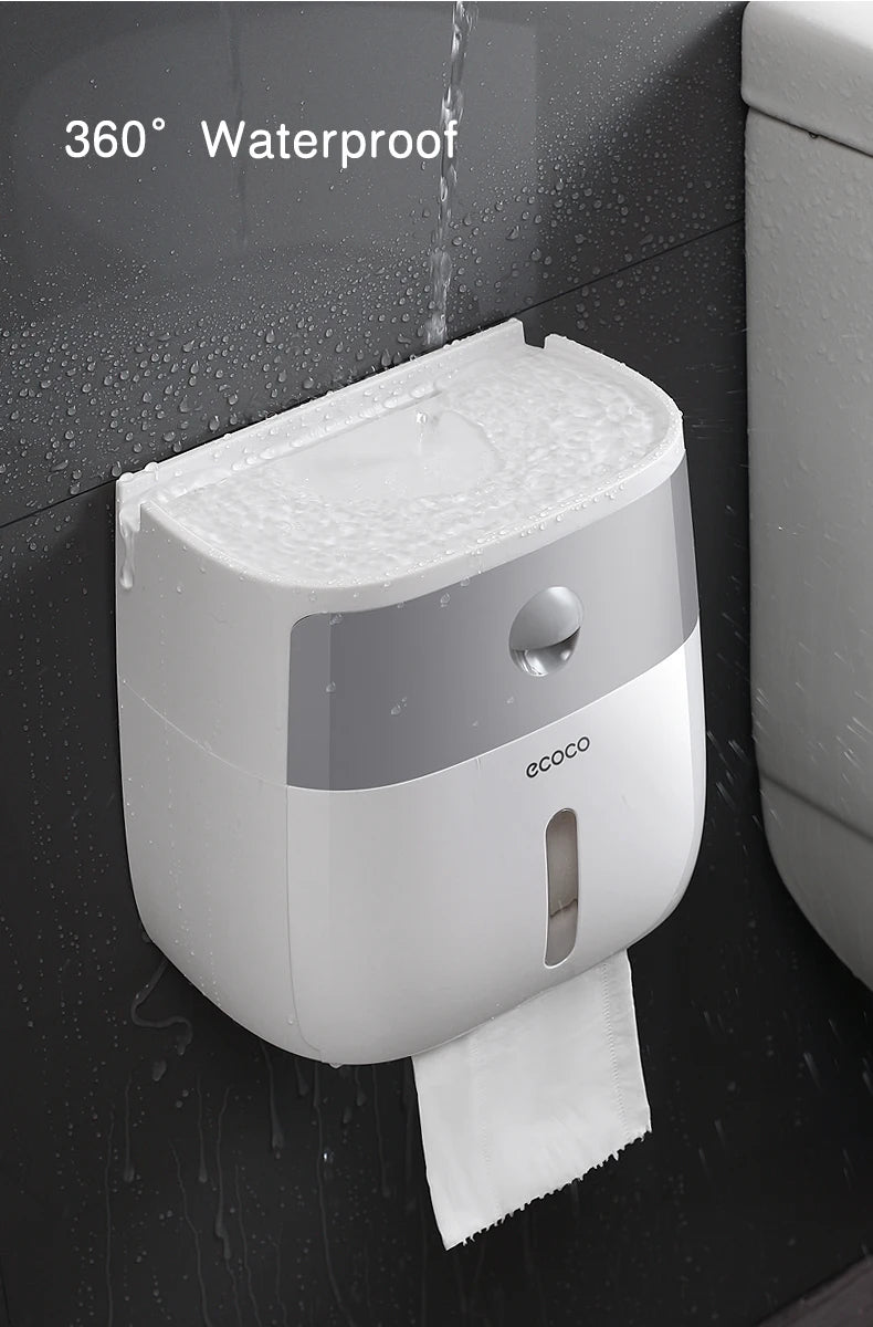 Plastic waterproof portable toilet paper holder with double-layer storage, designed for bathroom use by 𝕄𝕔 𝕋𝕙𝕖 𝔹𝕝𝕒𝕔𝕜 𝔻𝕚𝕒�