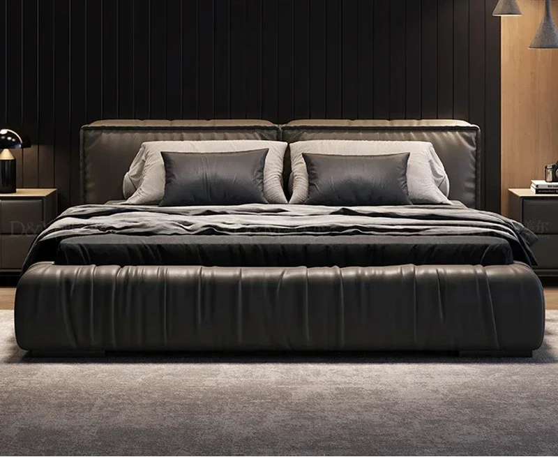 MC Luxury multifunctional platform bed by MC The Black Diamond, shown in a sleek modern design with a sturdy frame and integrated storage.