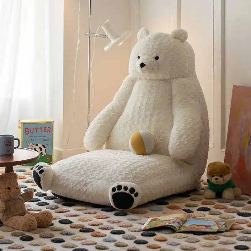 MC THE BLACK DIAMOND plush sectional sofa shaped like a bear, perfect for cozy bedrooms and playful living spaces.