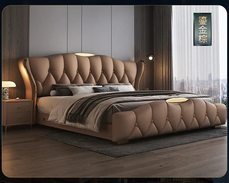 Complete MC THE BLACK DIAMOND bedroom furniture king set with bed, dresser, and nightstands in a modern bedroom scene.