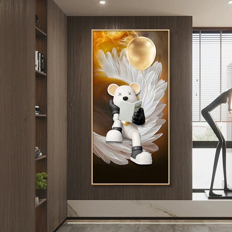 Modern LED wall decor painting poster by MC THE BLACK DIAMOND, featuring vibrant artwork for living room wall decoration.