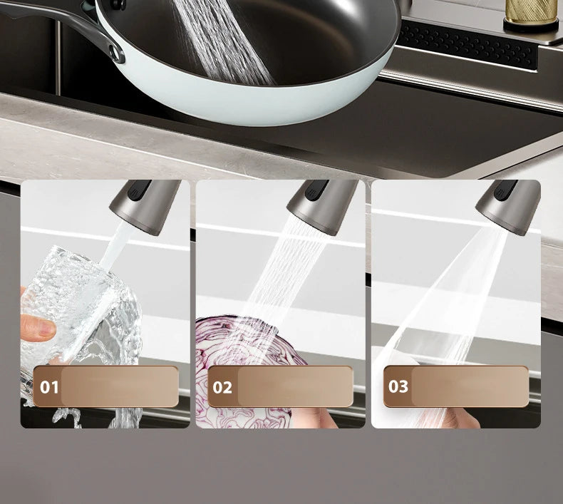 MC THE BLACK DIAMOND kitchen sink waterfall faucet with large single bowl cup washer, durable and stylish for modern kitchens.