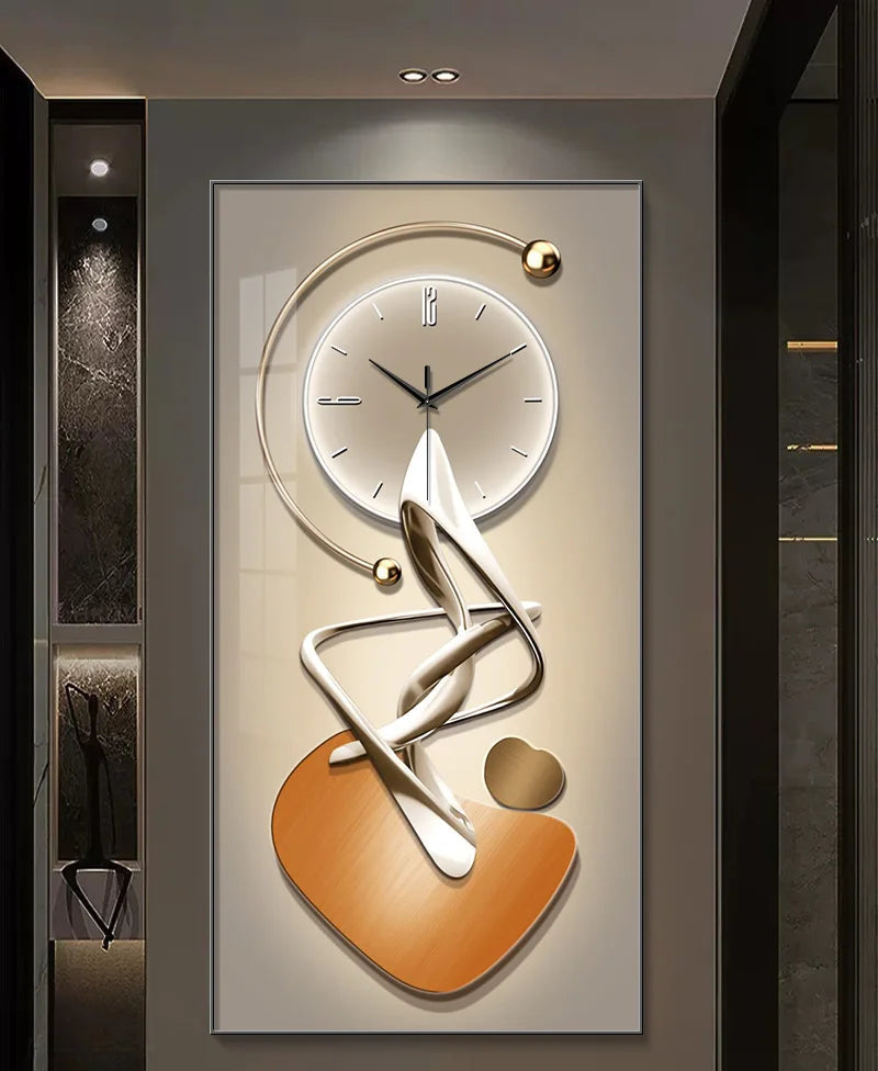 Modern black wall clock by MC THE BLACK DIAMOND, with minimalist design, suitable for living rooms and entrance corridors.