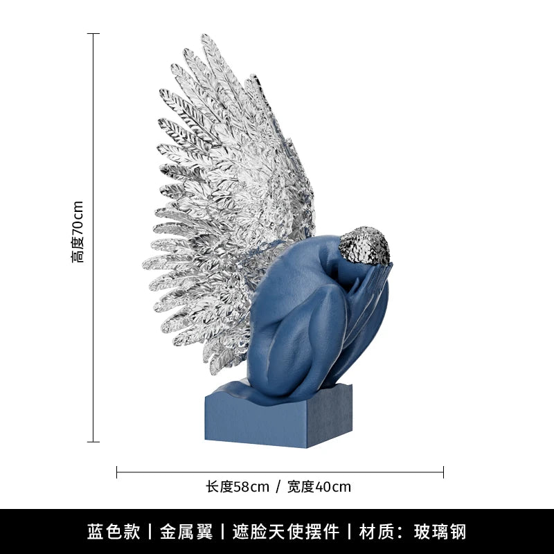 MC THE BLACK DIAMOND desk decoration wings statue, detailed artwork figurine for office decor, made of durable material.