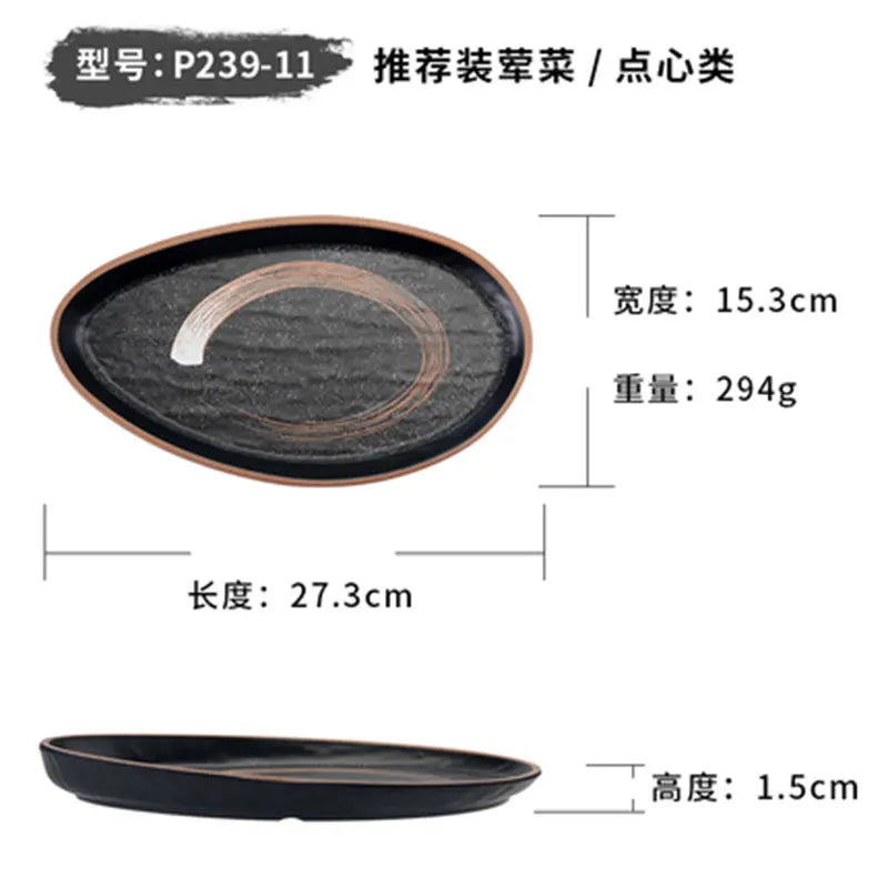 Melamine dinner plate set with sushi plates, seasoning dish, dessert bowl, fruit and salad bowls from 𝕄𝕮 𝕋𝕙𝕖 𝔹𝕝𝕒𝕔𝕜 𝔻𝕚