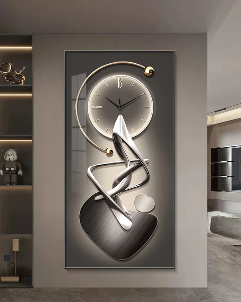 Modern MC THE BLACK DIAMOND wall clock with a sleek design, suitable for living rooms, entrances, and corridors.