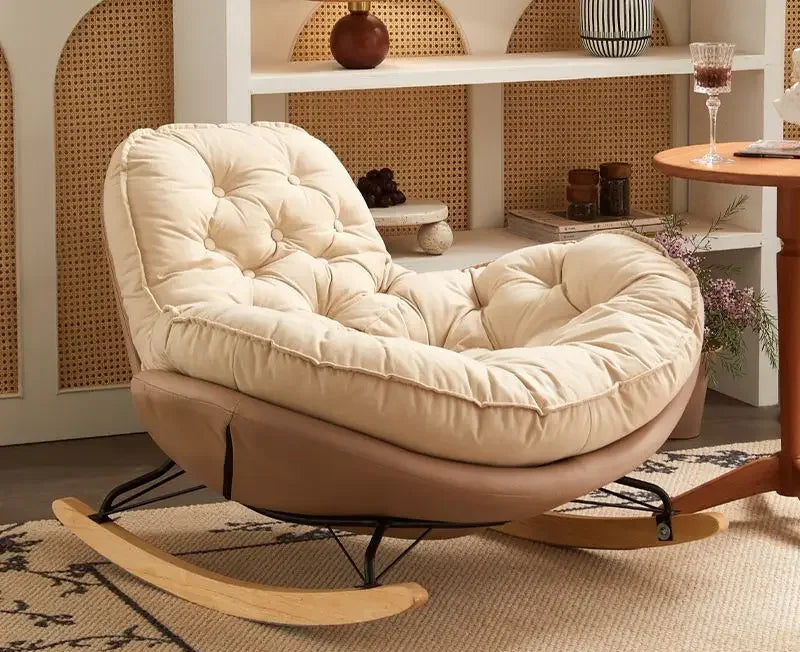 MC THE BLACK DIAMOND chaise lounge chair with cushioned seat and wooden legs, ideal for home balcony, lounge, or bedroom.