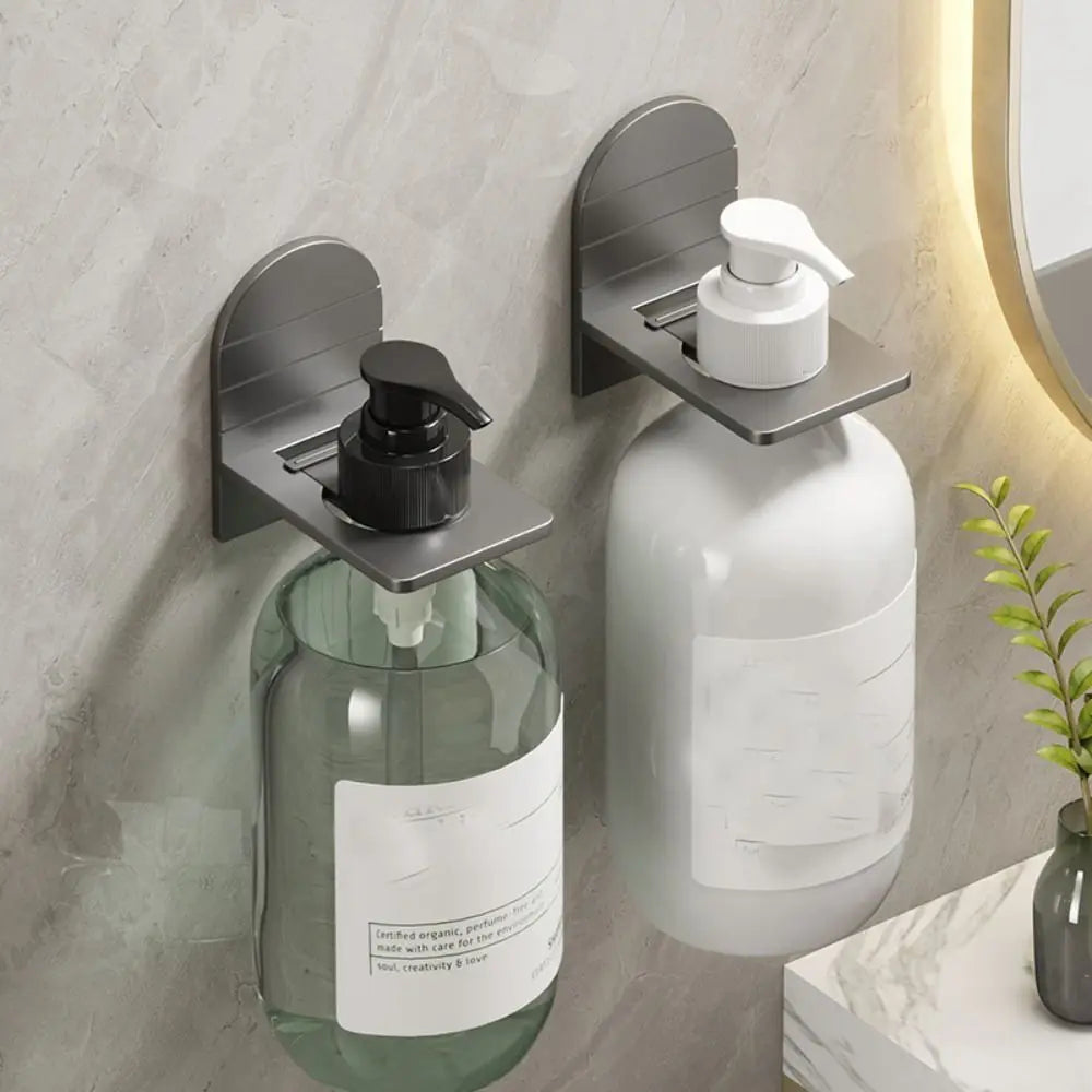 Wall-mounted MC THE BLACK DIAMOND bathroom bottle holder with shelf and hook for organized storage