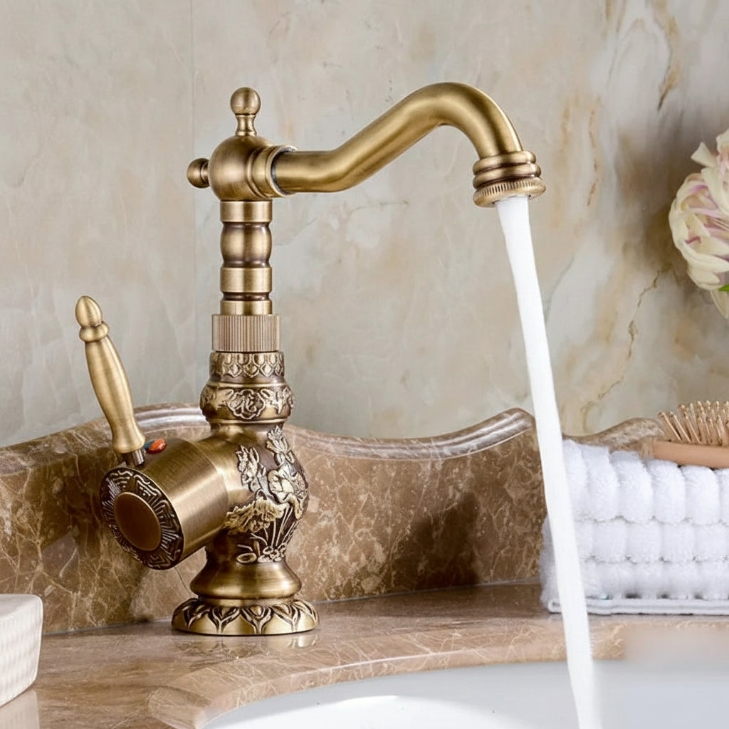 MC THE BLACK DIAMOND bathroom sink faucet with hot and cold water mixer for kitchen and bathroom basins, sleek and modern design