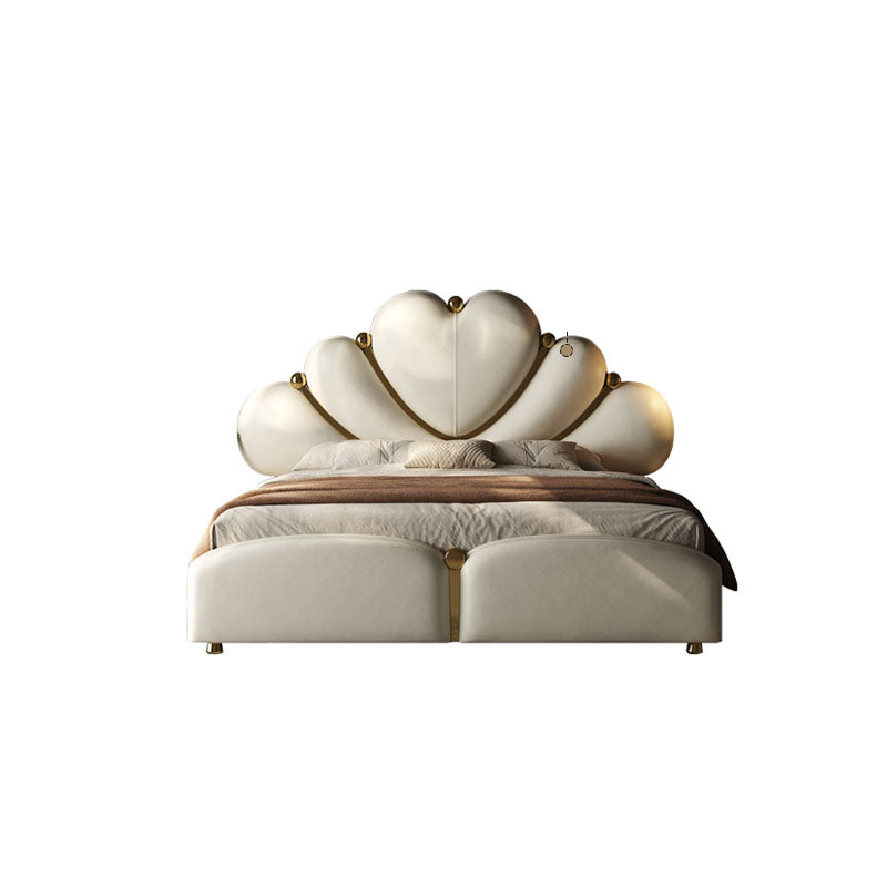 White waterproof Nordic-style double bed headboard and frame by MC THE BLACK DIAMOND, modern European queen and king size bed furniture.