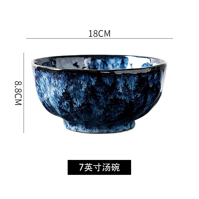 Creative kiln-change ceramic bowl and plate set by 𝕄𝕔 𝕋𝕙𝕖 𝔹𝕝𝕒𝕔𝕜 𝔻𝕚𝕒𝕞𝕠�