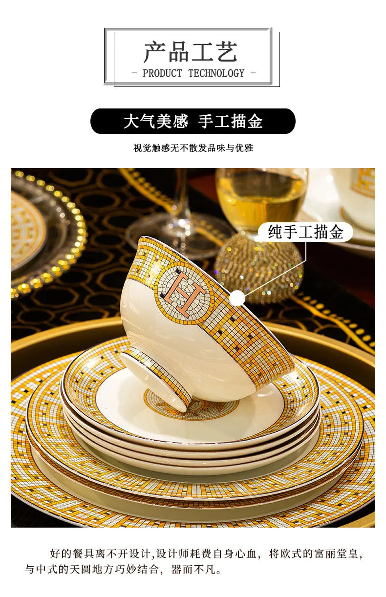 Bone China luxury dinnerware set by 𝕄𝕔 𝕋𝕙𝕖 𝔹𝕝𝕒𝕔𝕜 𝔻𝕚𝕒𝕞𝕠𝕟�
