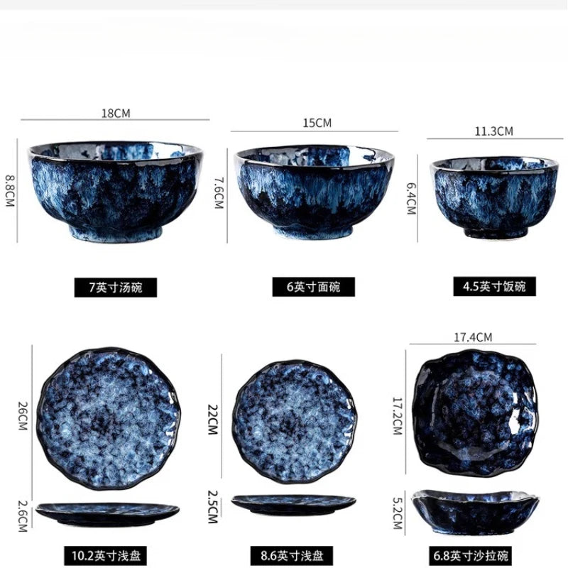 Creative kiln-change ceramic bowl and plate set by 𝕄𝕔 𝕋𝕙𝕖 𝔹𝕝𝕒𝕔𝕜 𝔻𝕚𝕒𝕞𝕠�