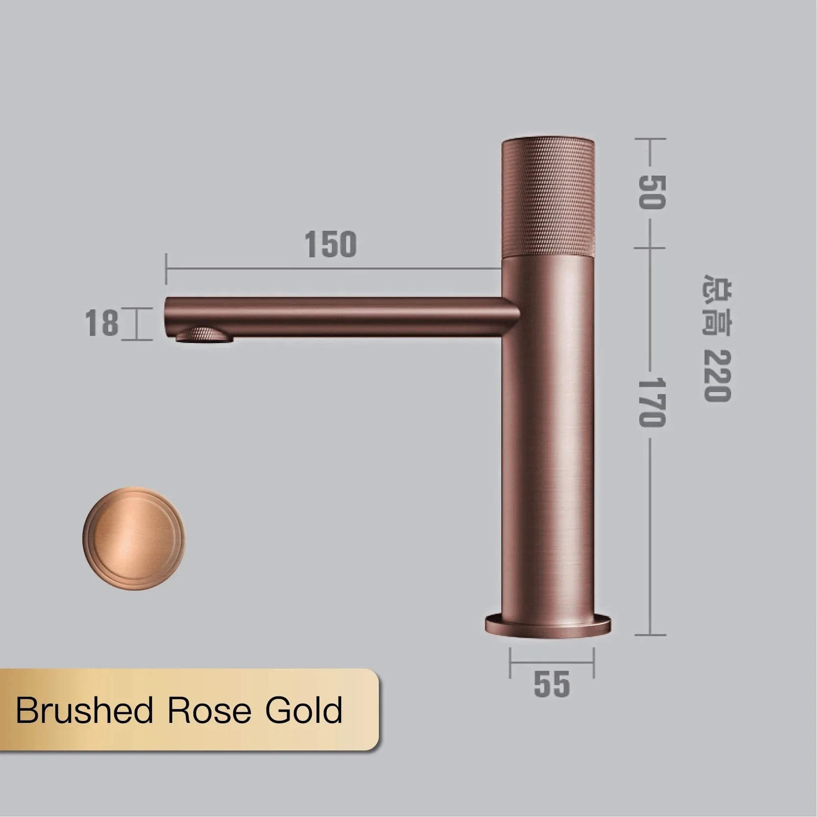 Black brass bathroom sink faucet with round handle, designed for hand washing, by MC THE BLACK DIAMOND