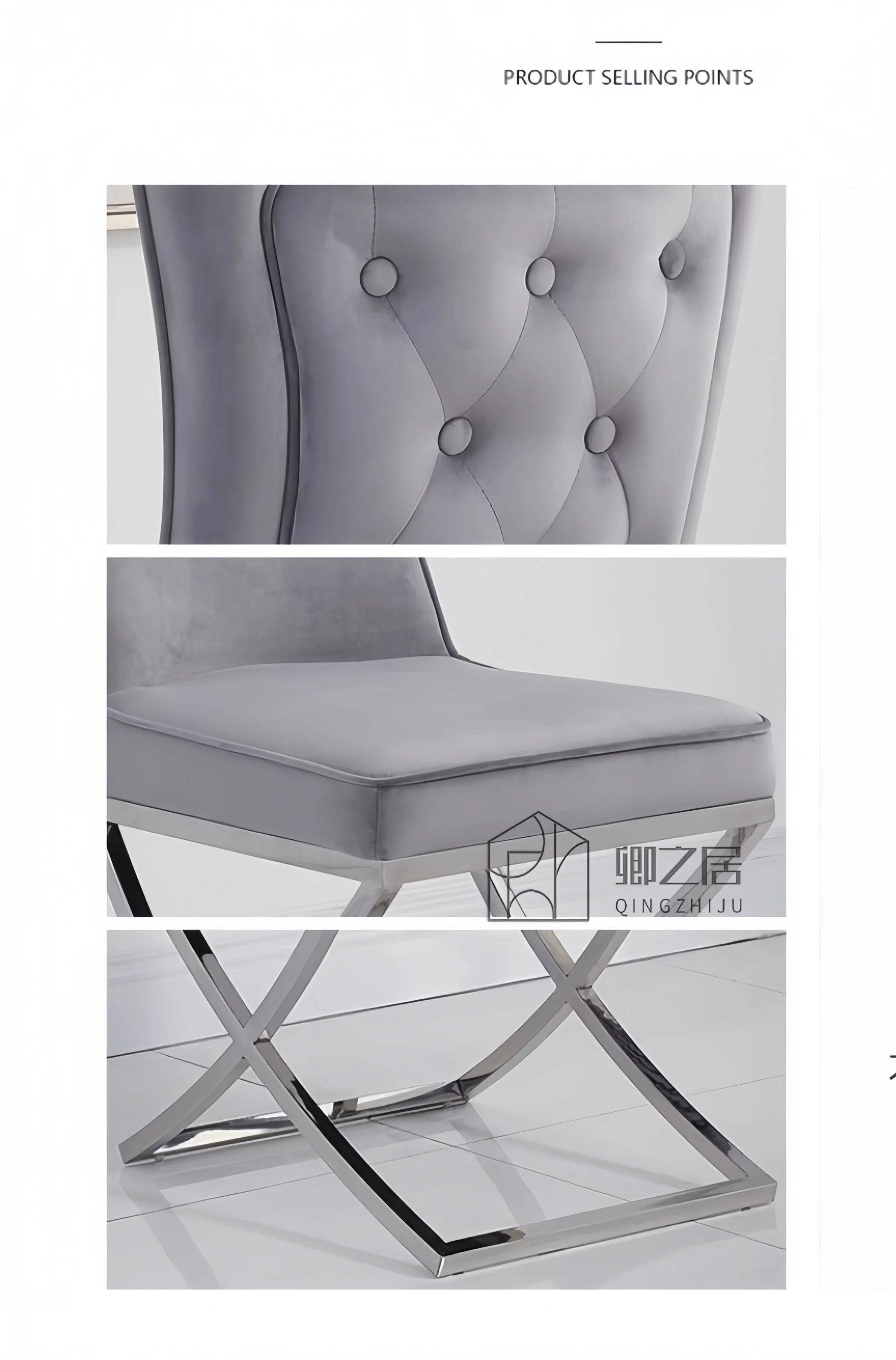 Modern MC THE BLACK DIAMOND velvet dining chair with a simple, casual design, perfect for contemporary home decor.
