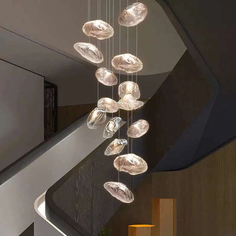 MC THE BLACK DIAMOND Nordic pendant light with stair chandelier design for living room and bedroom decor.