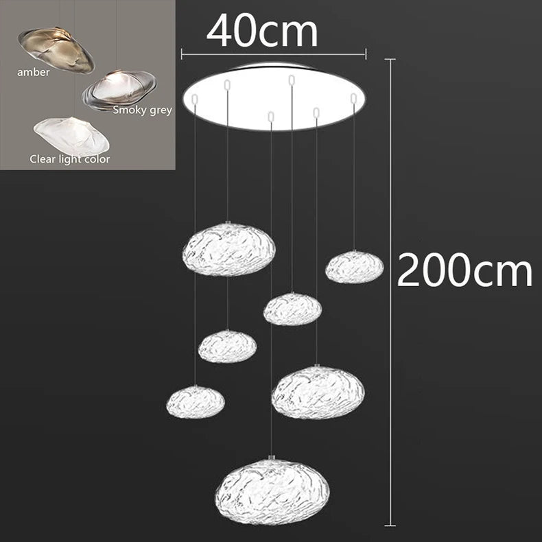 MC THE BLACK DIAMOND Nordic pendant light with stair chandelier design for living room and bedroom decor.