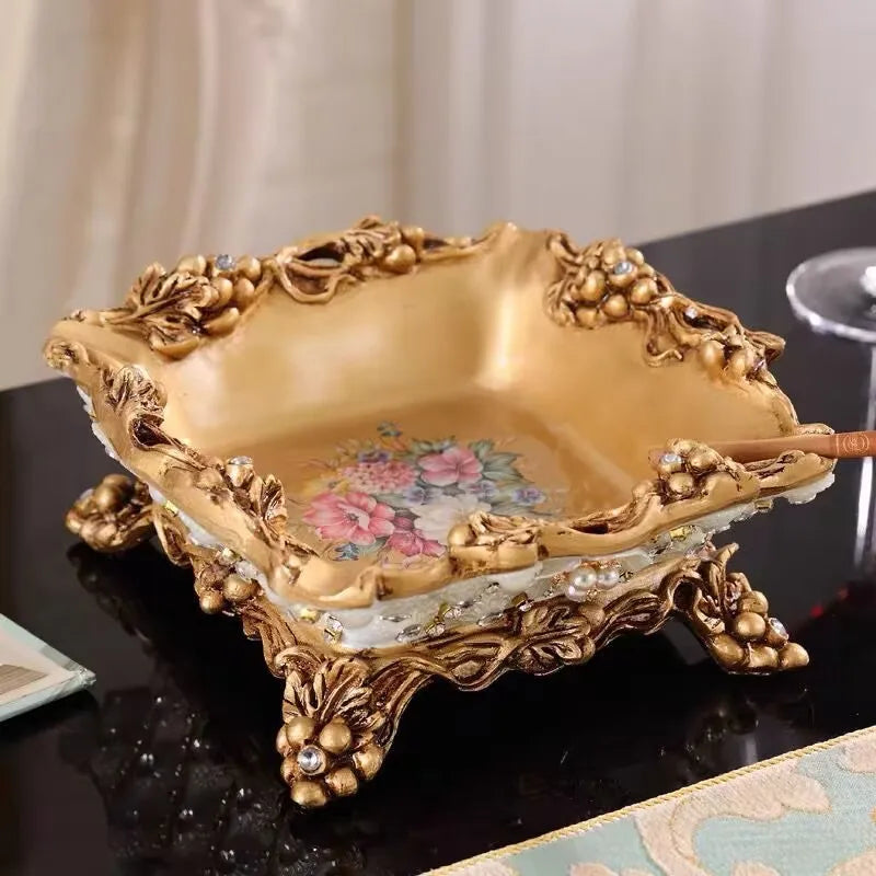 Decorative European resin diamond fruit bowl by MC THE BLACK DIAMOND, featuring a colorful, textured design for home decor.