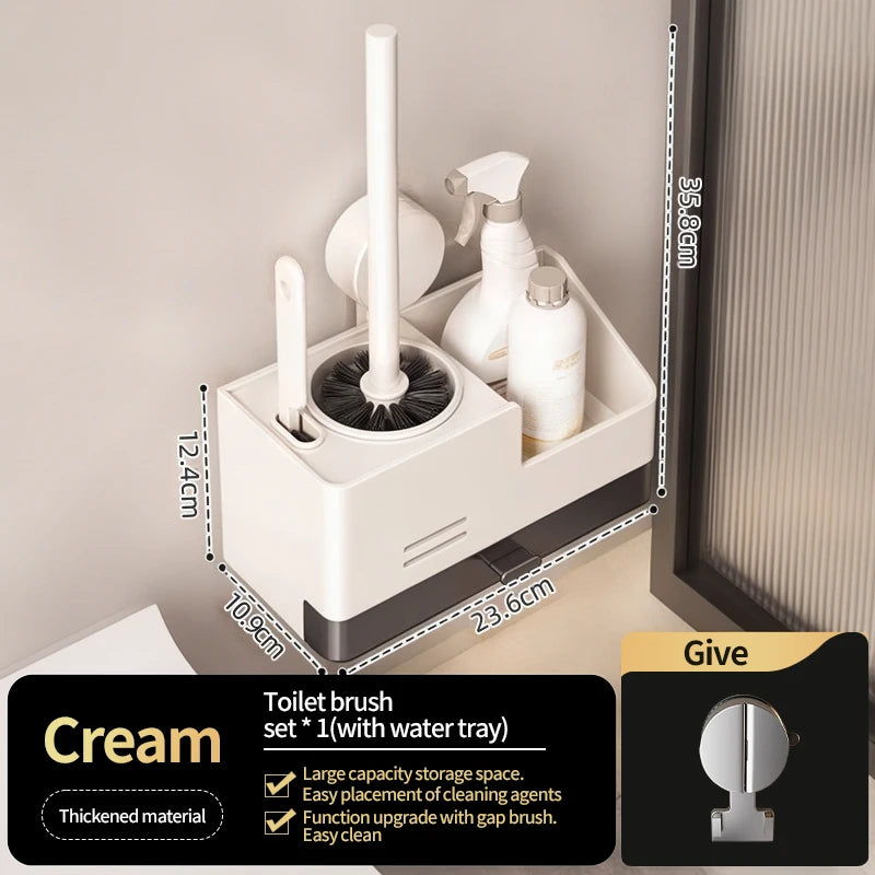 Wall-mounted bathroom brush holder by MC THE BLACK DIAMOND, showcasing sleek design and convenient storage for bathroom brushes.