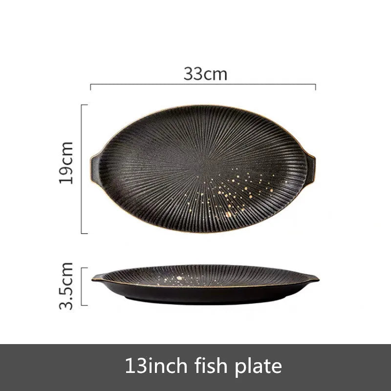 Set of ceramic dinnerware bowls and cutlery from MC THE BLACK DIAMOND, stylish tableware dishes for kitchen and dining use.