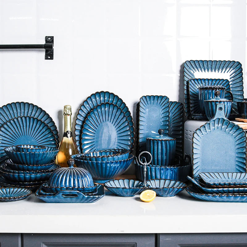 MC THE BLACK DIAMOND Western dinnerware set with variable glaze, featuring elegant ceramic tableware for Western-style dining.
