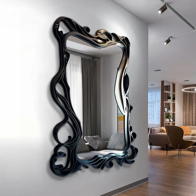 Full-length bedroom mirror by MC THE BLACK DIAMOND, aesthetic home decor mirror for room decoration with sleek design.