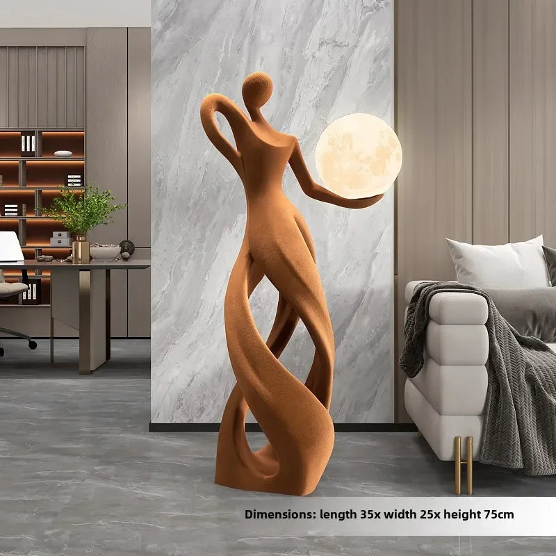 Modern flocking art statue sculpture by MC THE BLACK DIAMOND, featuring sleek design and textured surface for contemporary home decor.