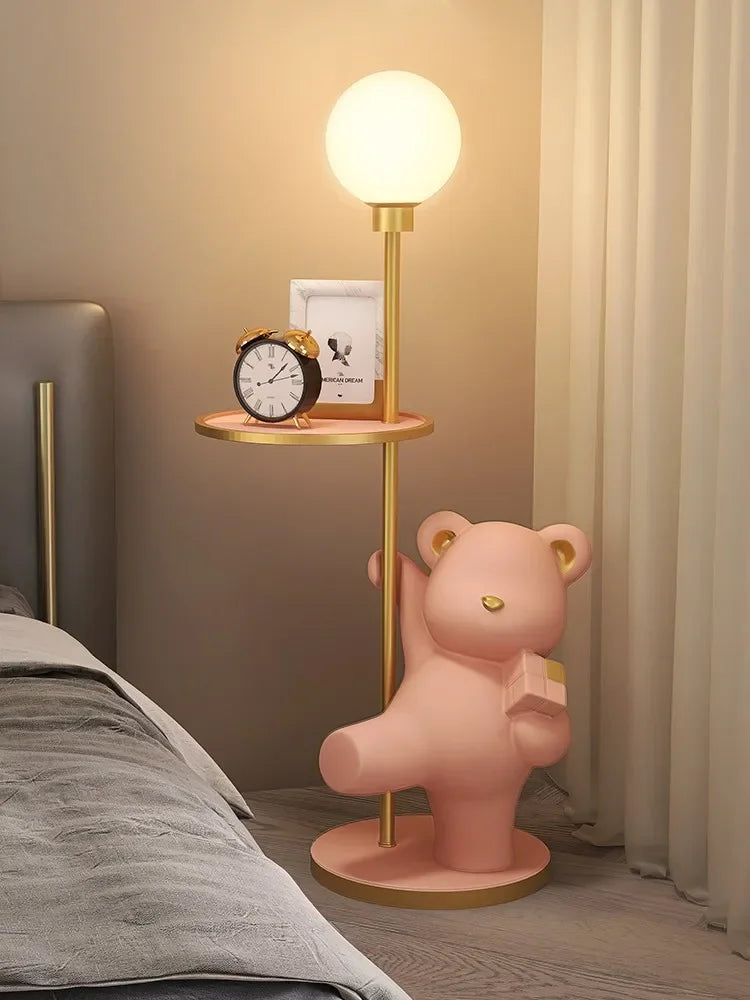 Large Nordic luxury MC THE BLACK DIAMOND bear floor lamp, stylish living room lighting with a modern design.