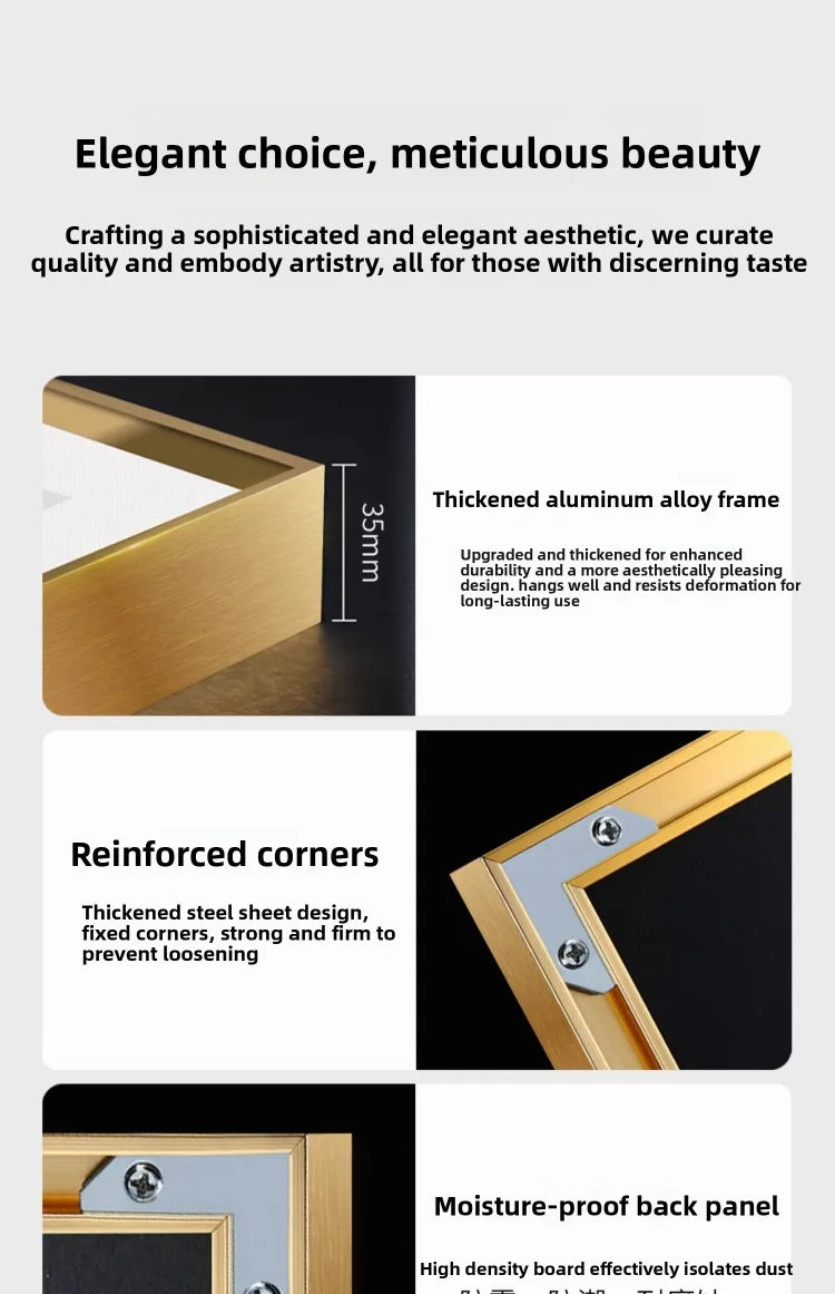 Aesthetic LED luminous wall decor poster by MC THE BLACK DIAMOND, suitable for living room or corridor interiors.
