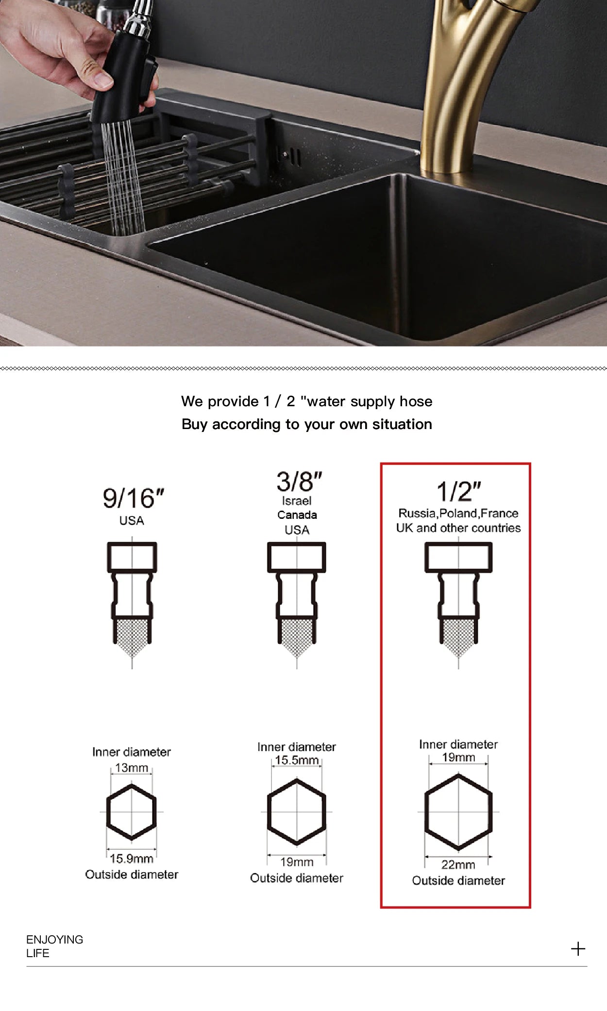 Dual-spray pull-out kitchen faucet by MC THE BLACK DIAMOND with chrome finish and flexible hose for easy kitchen sink use.