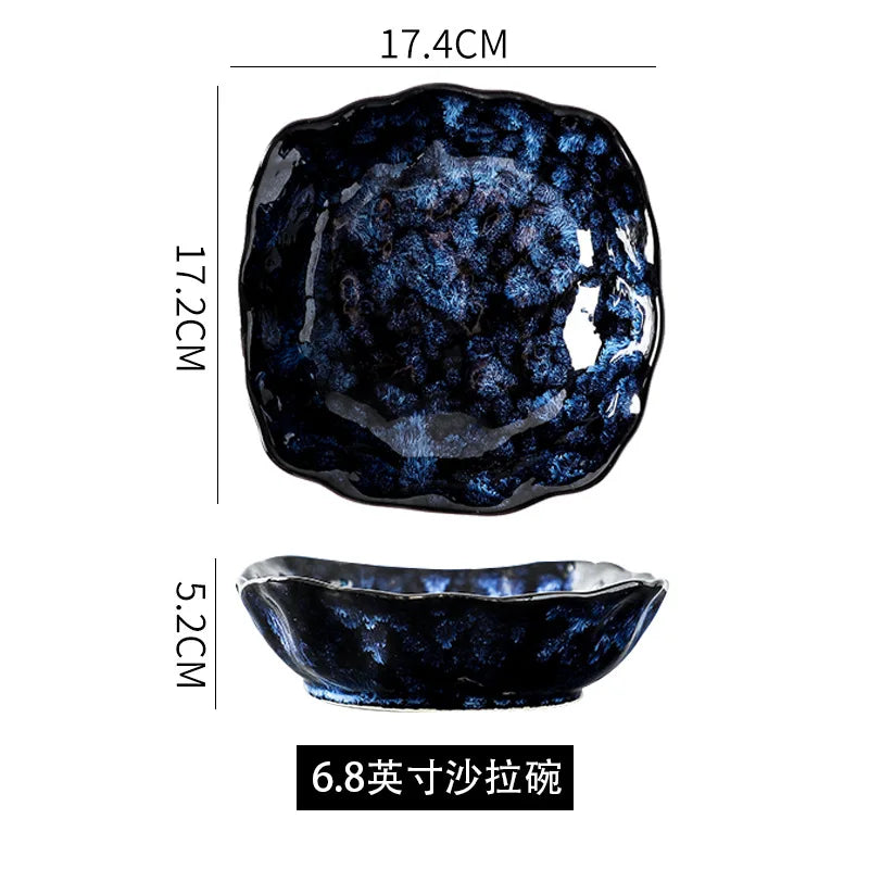 Creative kiln-change ceramic bowl and plate set by 𝕄𝕔 𝕋𝕙𝕖 𝔹𝕝𝕒𝕔𝕜 𝔻𝕚𝕒𝕞𝕠�
