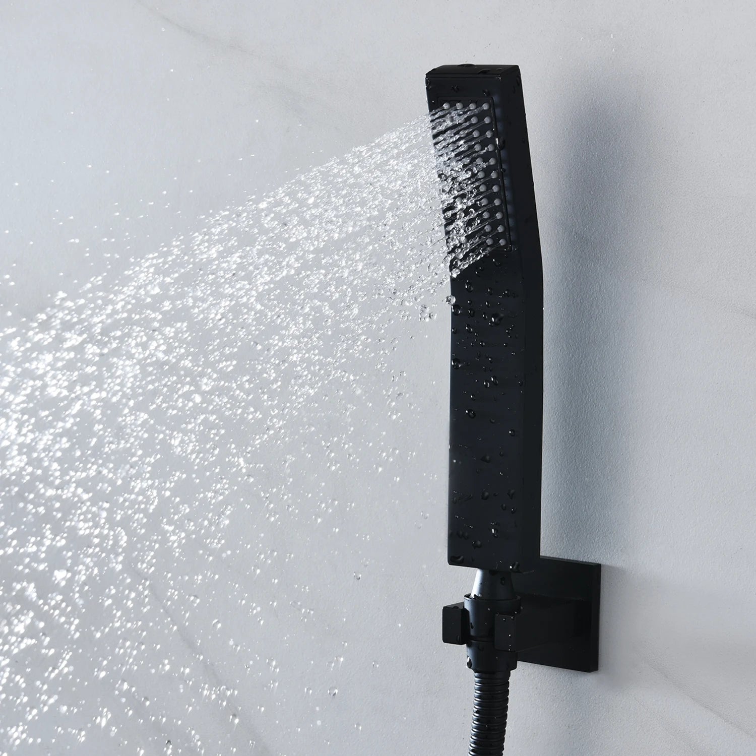 MC THE BLACK DIAMOND LED shower head set with side massage jets and constant temperature valve for a luxurious bathroom experience.