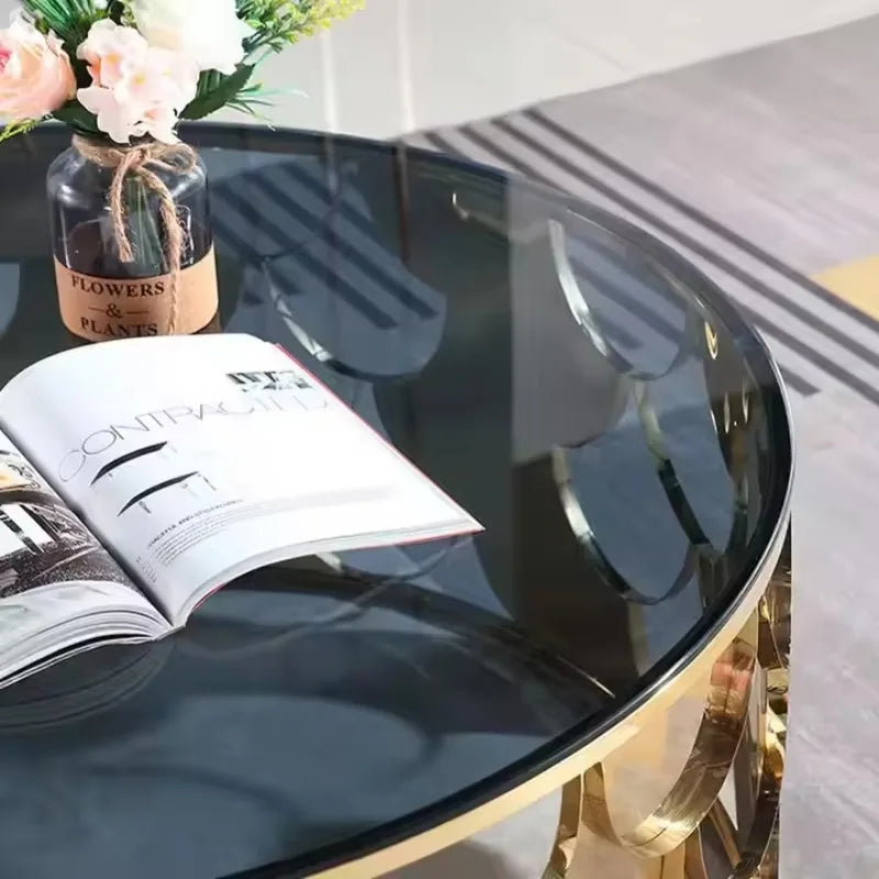 Modern fish scale stainless steel luxury glass coffee table by 𝕄𝕔 𝕋𝕙𝕖 𝔹𝕝𝕒𝕔𝕜 𝔻𝕚𝕒𝕞𝕠�