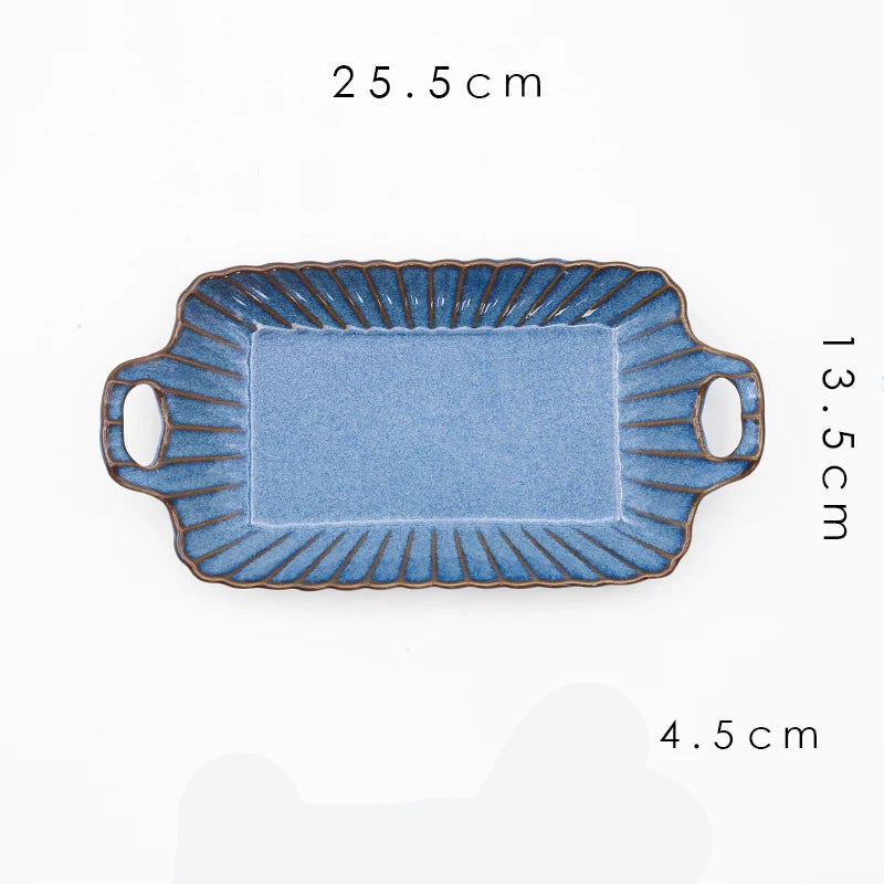 MC THE BLACK DIAMOND Western dinnerware set featuring kiln variable glaze, including plates, bowls, and cups for stylish table setting.