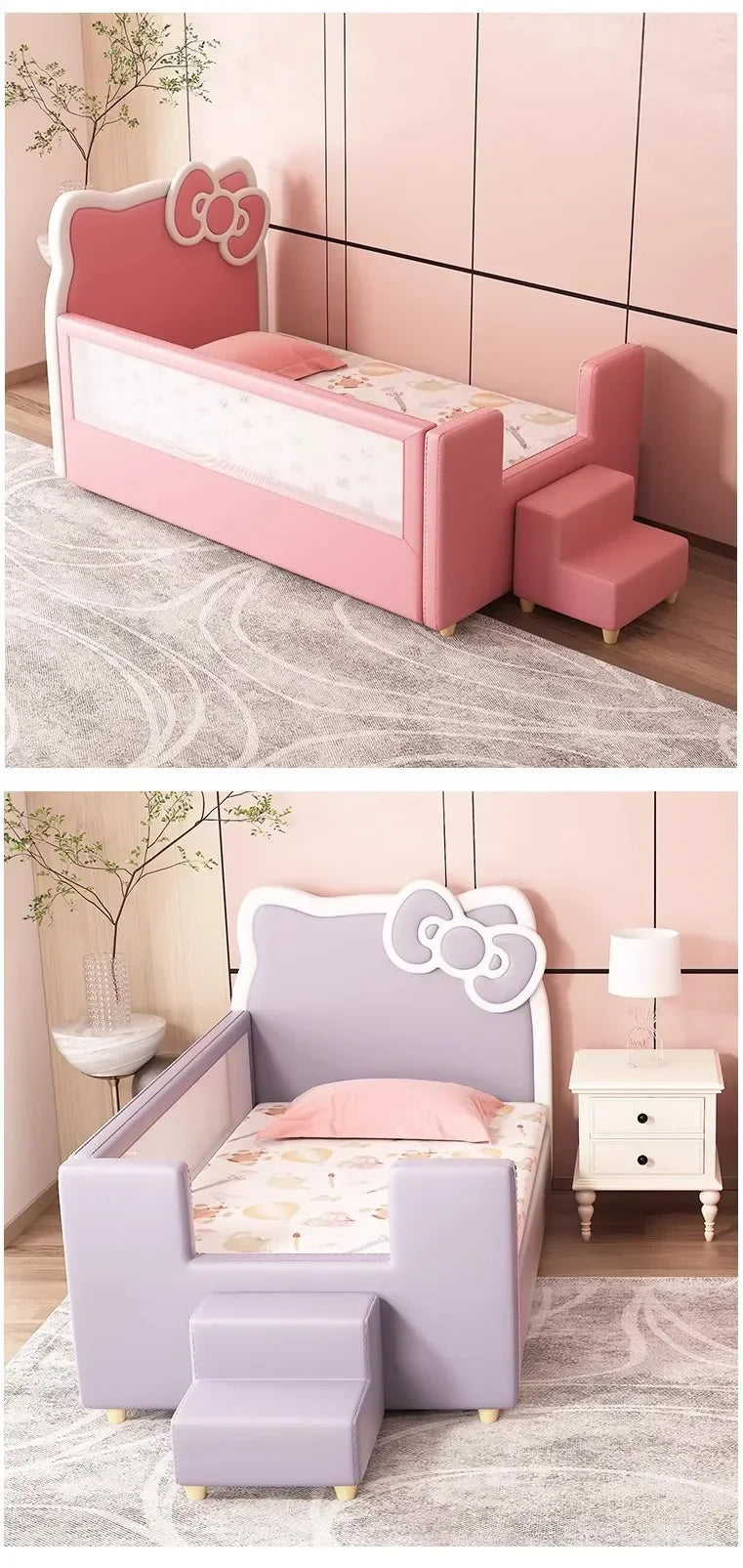 Children's upholstered guardrails from MC THE BLACK DIAMOND, soft padded furniture safety rails for kids' beds.