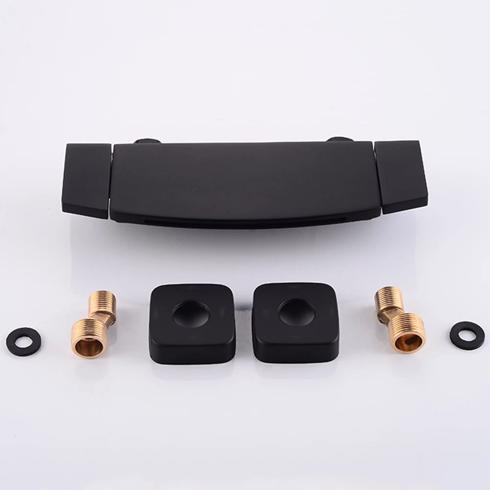 MC The Black Diamond dual control bath and shower faucet for hot and cold water with dual holders, suitable for bathtub and shower use.