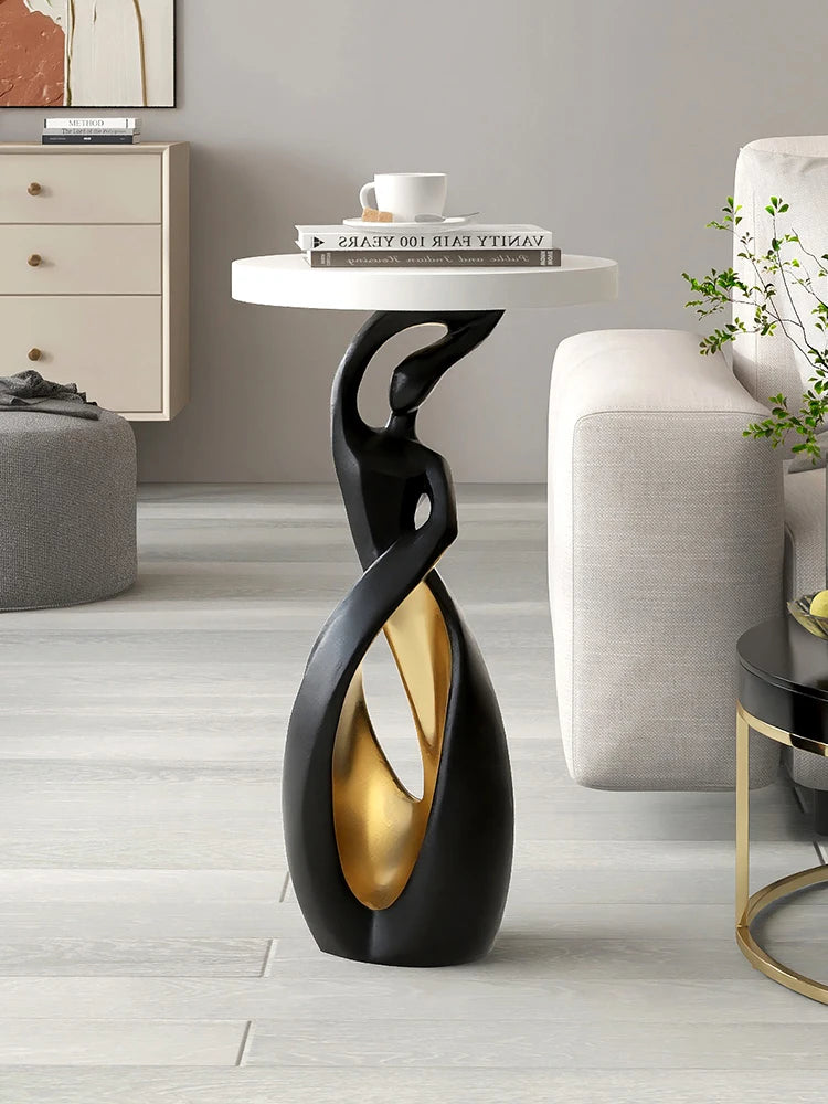 Luxury MC THE BLACK DIAMOND living room table with sleek wooden surface and modern design.