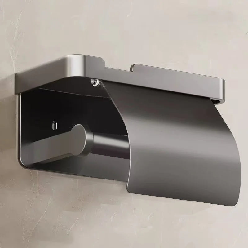 Wall-mounted waterproof tissue box holder for toilet paper from MC THE BLACK DIAMOND, designed for bathroom storage.