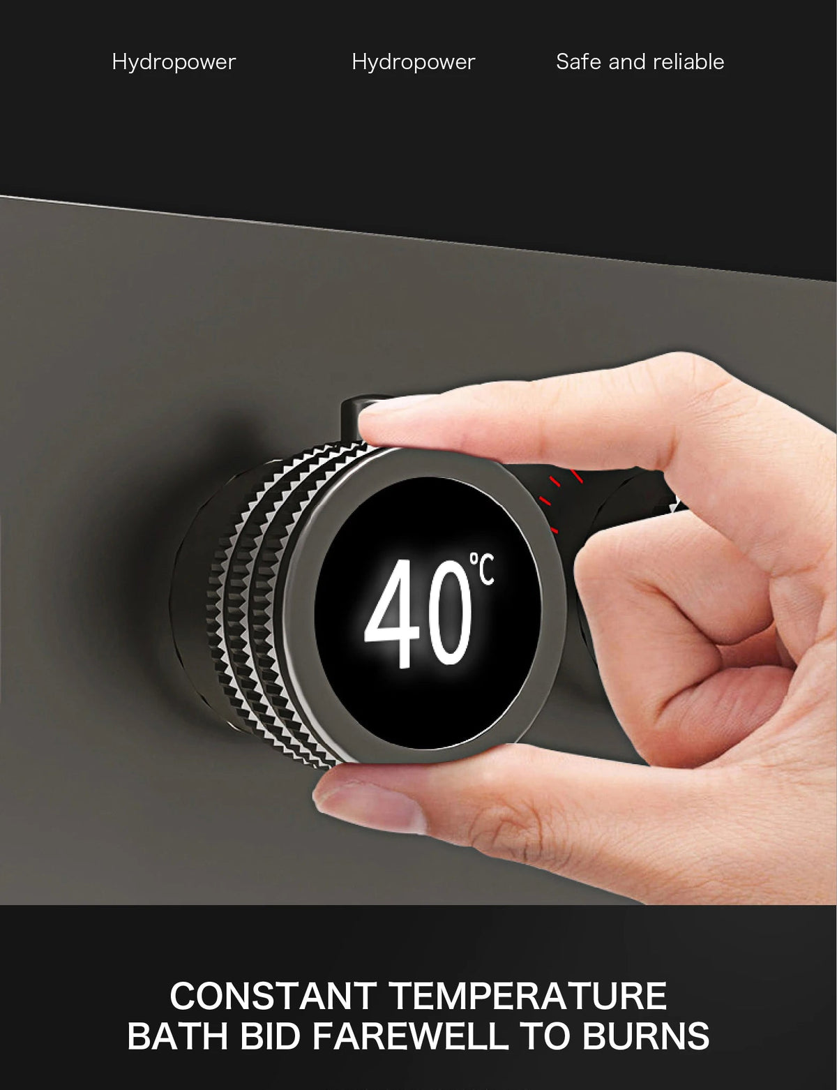 MC THE BLACK DIAMOND LED digital shower system with dual hot and cold control and modern display for bathroom use