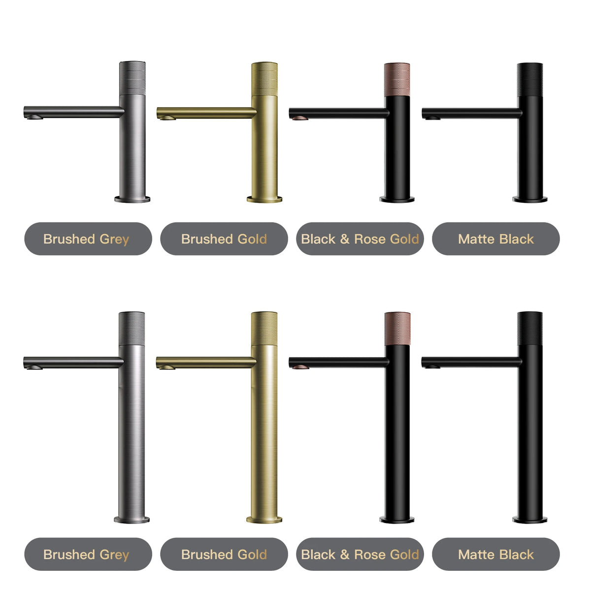 Black brass bathroom sink faucet with round handle for hand washing, sleek design by MC THE BLACK DIAMOND.