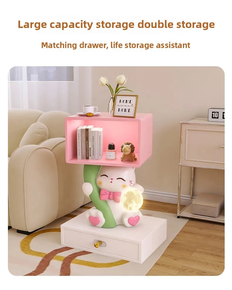 Cartoon cute cat figurine nightstand table by 𝕄𝕔 𝕋𝕙𝕖 𝔹𝕝𝕒𝕔𝕜 𝔻𝕚𝕒𝕞𝕠�