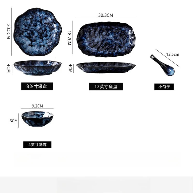 Creative Kiln-Change ceramic bowl and plate set by 𝕄𝕔 𝕋𝕙𝕖 𝔹𝕝𝕒𝕔𝕜 𝔻𝕚𝕒𝕞𝕠