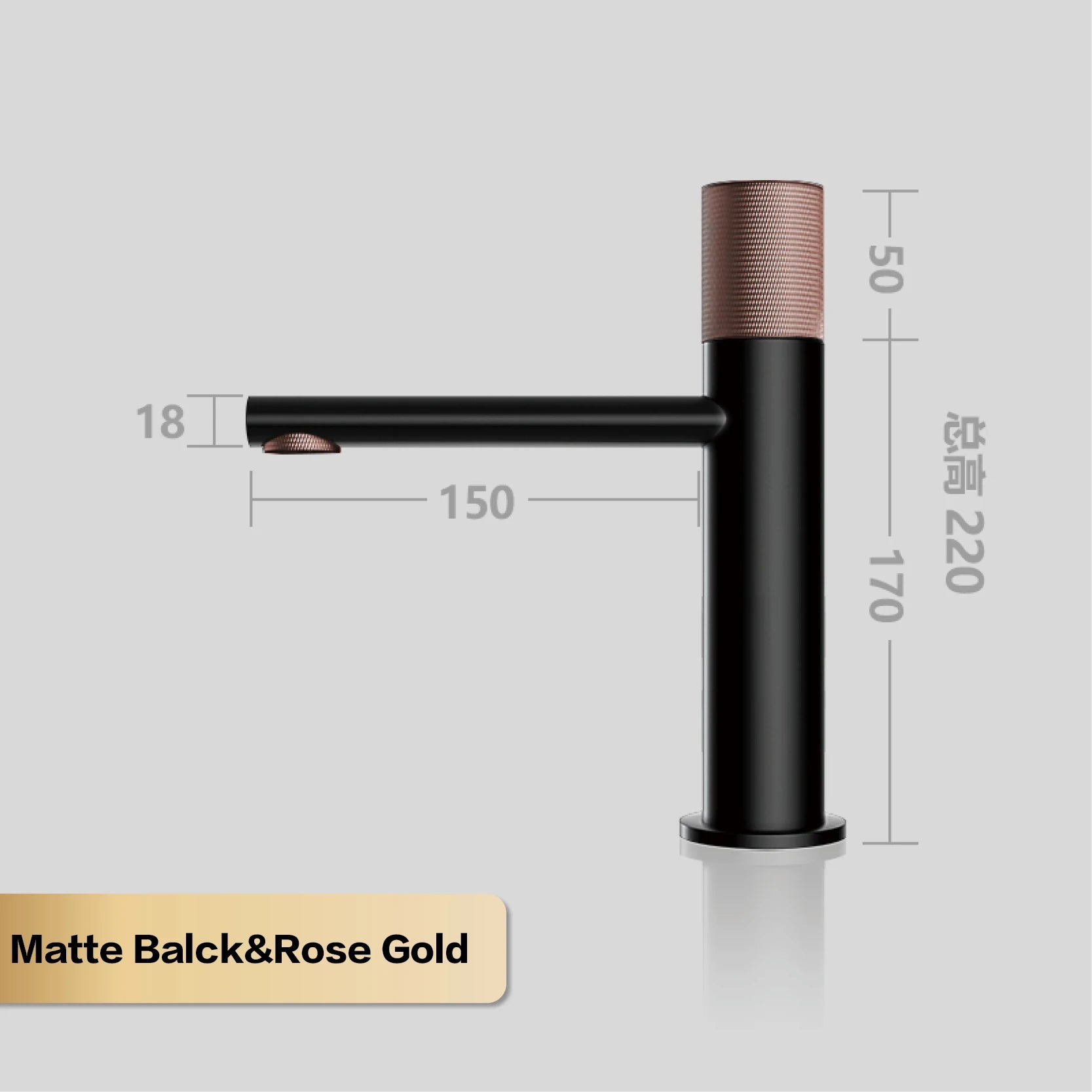 Black brass bathroom sink faucet by MC THE BLACK DIAMOND, round design for hand washing with modern style.