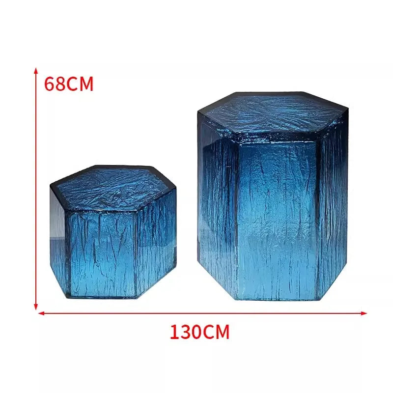 Creative transparent resin coffee table by MC THE BLACK DIAMOND, showcasing a sleek, modern design with clear resin surface.