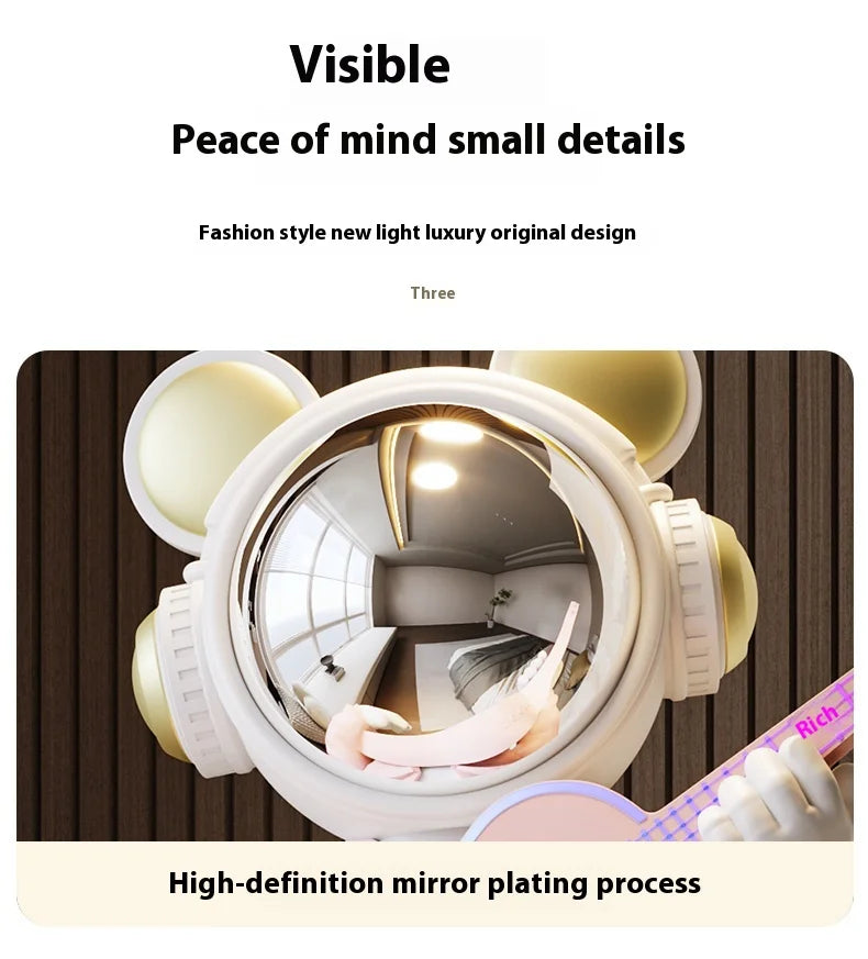 Large astronaut figurine from MC THE BLACK DIAMOND, modern luxury cartoon-style floor decor for contemporary interior design.