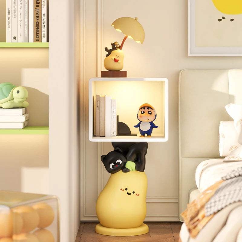 Cute cartoon-themed children's room nightstand by MC THE BLACK DIAMOND featuring playful design and compact size.