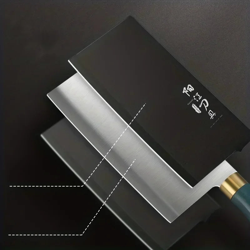 Portable MC THE BLACK DIAMOND kitchen meat cutting knife set, wear-resistant blades for efficient slicing and chopping.